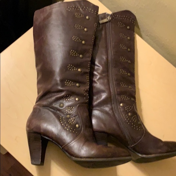 Reba Shoes - Reba Dark Brown Dixie Studded Boots (G23)